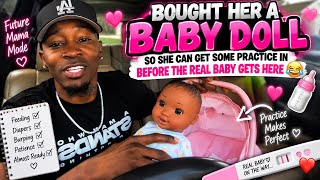Bought her a baby doll so she can get some practice in before the REAL baby gets here 😂👶🏽🍼❤️
