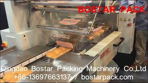 Automatic Horizontal Flow Wrapper Packaging Machine Hotdog and burger bun group pack