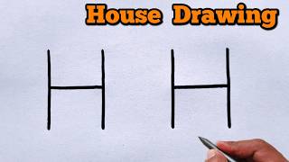How To Draw A House From Letter Hh Without Scale Art Tutorial