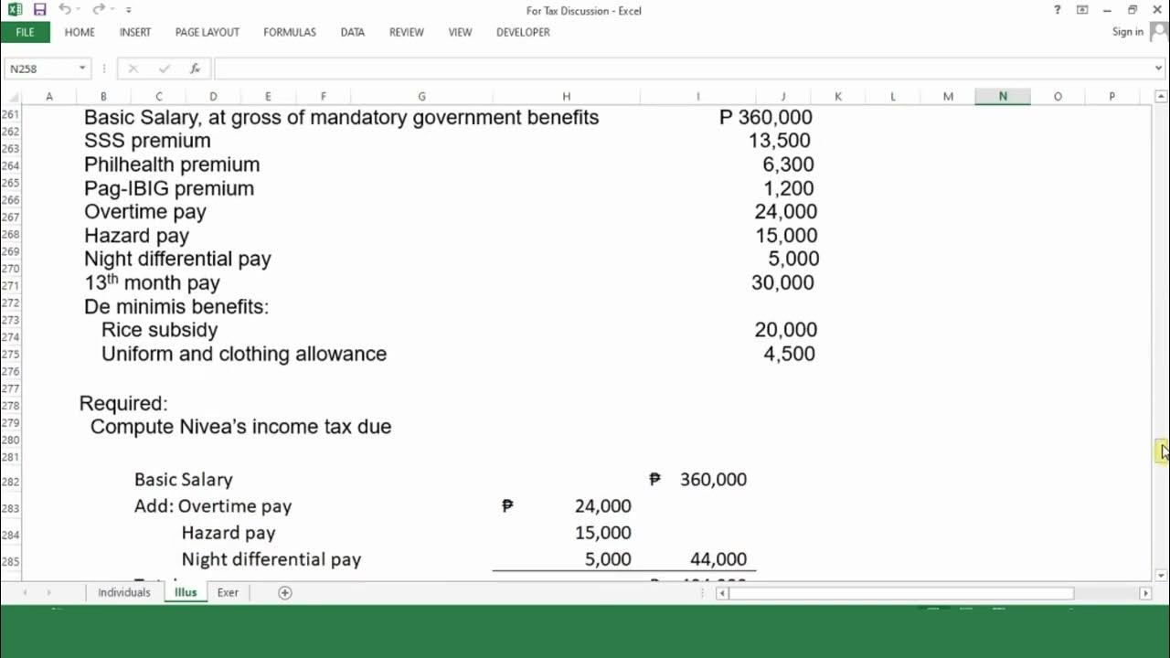Review on income tax for individuals part 3 de minimis 13th month pay