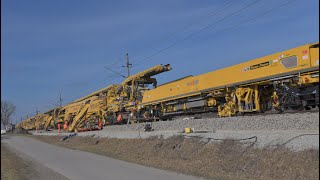 Swietelsky Bauzug Gleisinstandsetzungsarbeiten in Hausleiten Niederösterreich am 2. 3. 2025