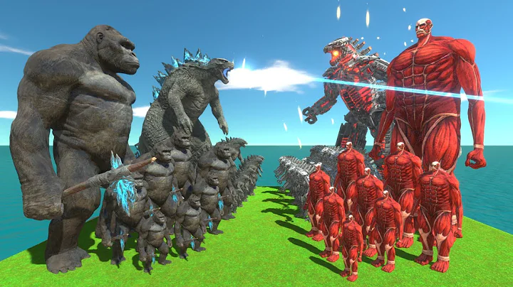 GODZILLA x KONG vs MECHAGODZILLA x COLOSSAL TITAN EPIC BATTLE! Animal Revolt Battle Simulator