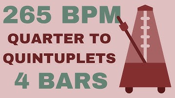 Metronome Click Track - 4 Bars Quarter to Quintuplet Notes 265 bpm - Smartronome