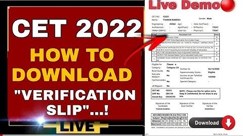 HOW TO DOWNLOAD KCET VERIFICATION SLIP 2022 IN MOBILE|KCET 2022 VERIFICATION SLIP|KCET 2022 KEA|KCET