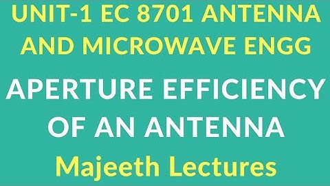 EC8701 Antenna and Microwave Engineering Aperture Efficiency