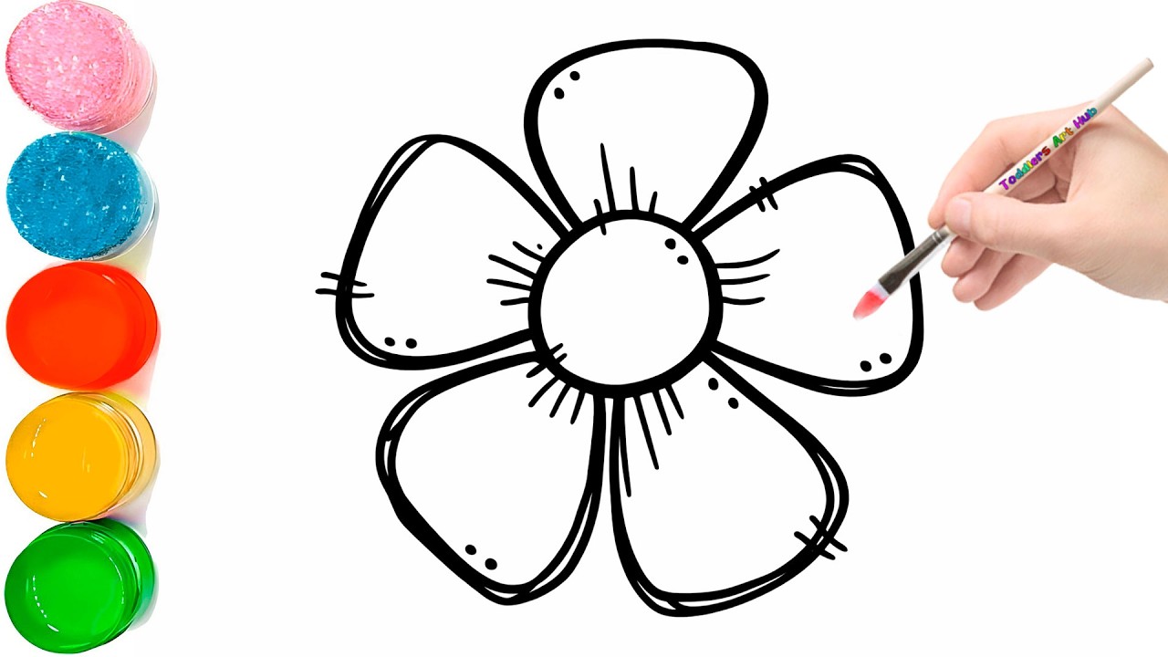 Рисование цветов для детей | Как нарисовать радужный цветок шаг за шагом