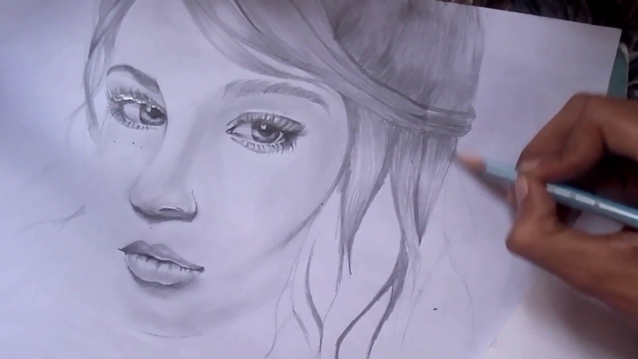 how to draw a real girl fast drawing youtube