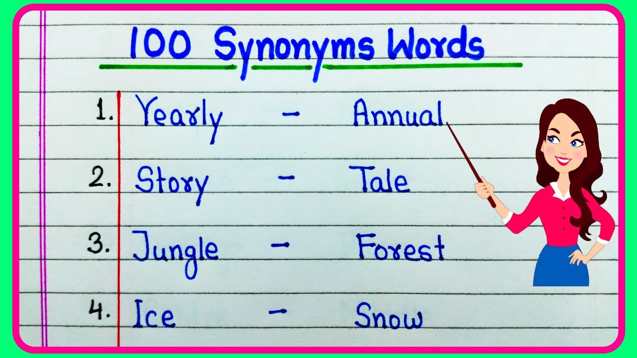 100 Synonyms words in English | Synonyms words 100 | 100 Similar Words ...