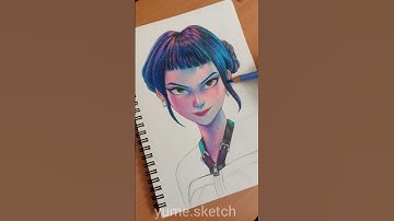 drawing zoey from huntrix kpop demon hunters #shorts #kpopdemonhunters