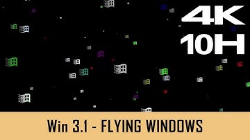 Windows 3.1 Screensaver - Flying Windows  - 10 HOURS NO LOOP (4K)