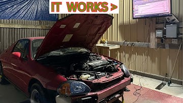 Eerste trekbeurten op mijn nieuwe dyno, HET WERKT!!! Honda Del Sol VTEC