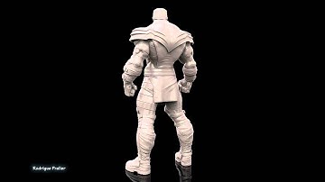 Colossus Phoenix Keyshot grey render