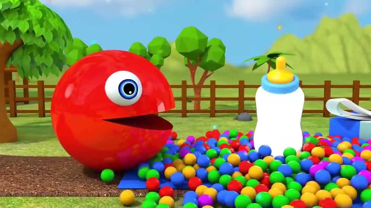 Learn Colors PACMAN VS Watermelon Magic Slide and Farm SuperHero Street Vehicle for Kid