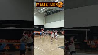LIBERO SAVING THE BALL AFTER THE WHISTLE IN AMATEUR VOLLEYBALL MATCH