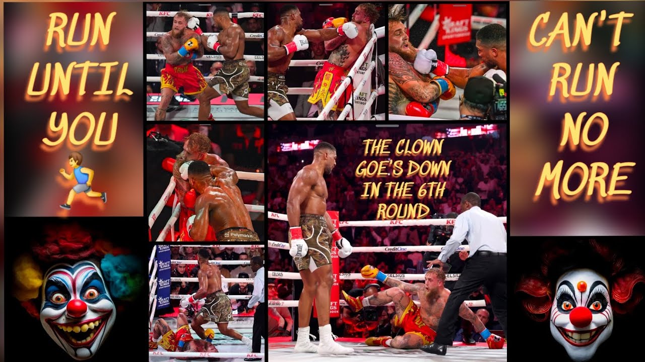 AJ stops Jake Paul in rd 6,Jake gassed out from running for his life,he didn't come to fight at all.
