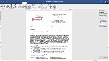 Mail Merge Parent Letters