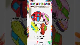 Tiny Art Planet 🚗✨ | Cute Cars Coloring for Kids #Shorts