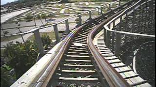 Dania Beach Hurricane Wooden Roller Coaster POV Front Seat Boomers Florida