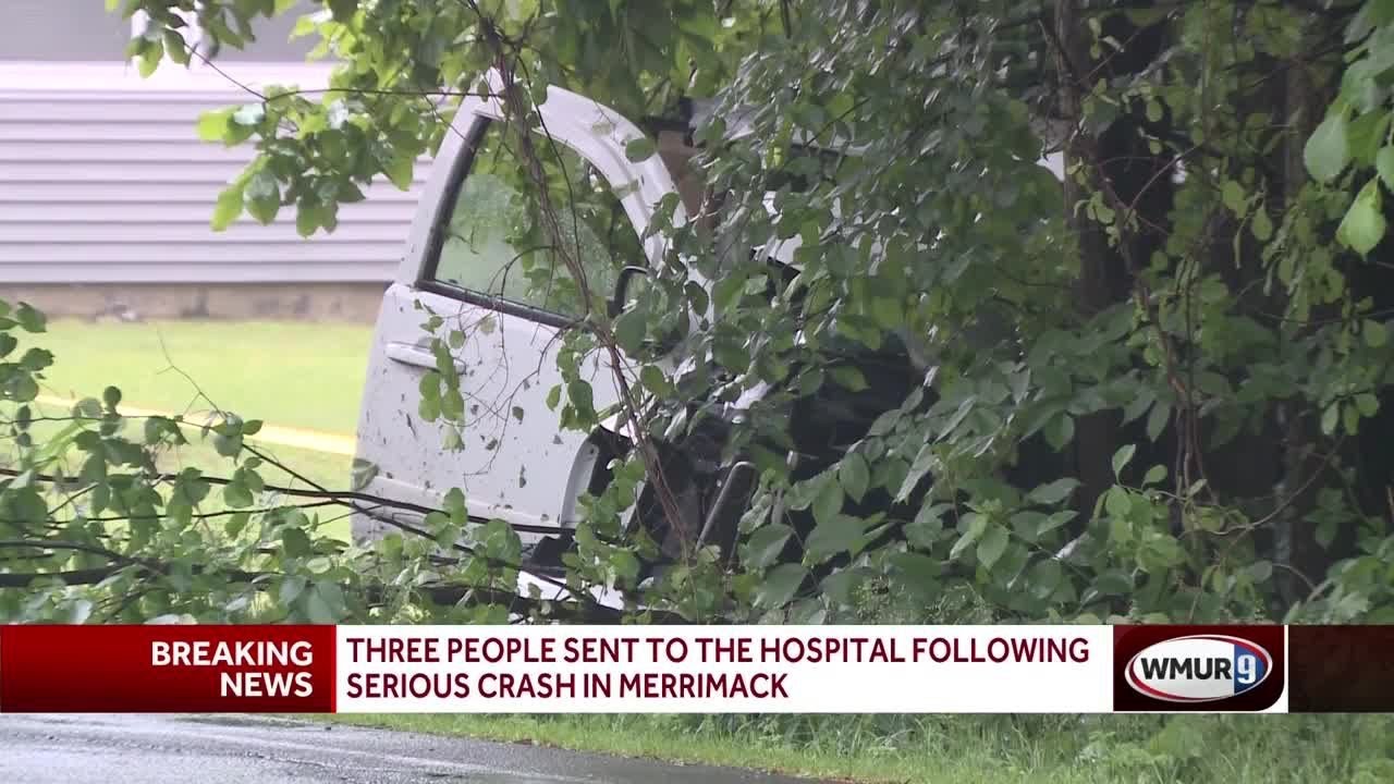 Three people sent to hospital following serious crash in Merrimack ...