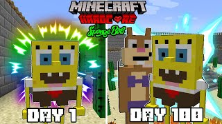 I Survived 100 Days as a SpongeBob in HARDCORE Minecraft!