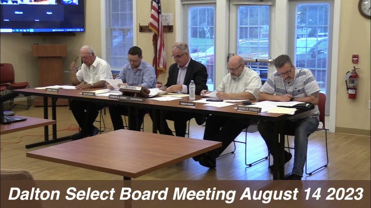 Dalton Select Board Meeting August 14 2023 YouTube