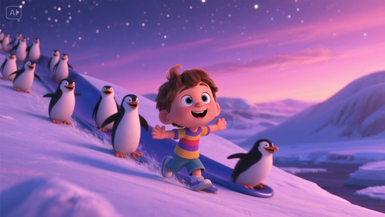 Little Penguins Slide on the Ice | Fun Animal Action Song for Kids ...