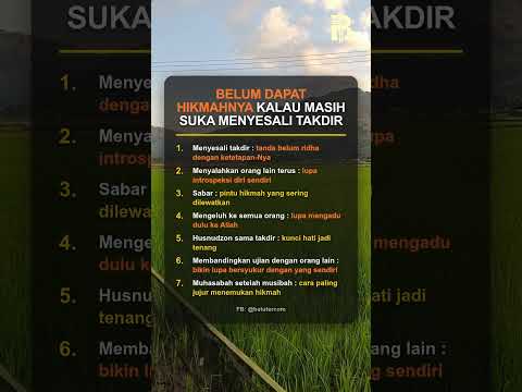 BELUM DAPAT HIKMAHNYA KALAU MASIH SUKA MENYESALI TAKDIR