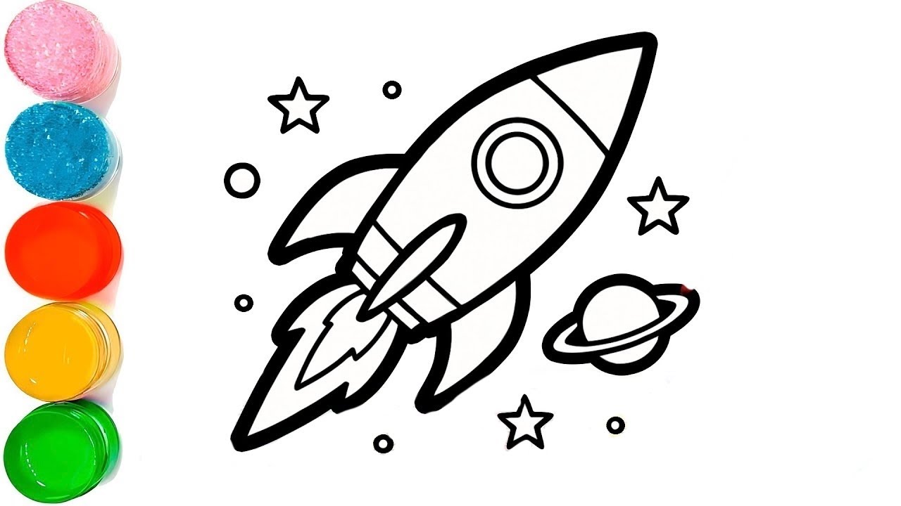 How to Draw a Rocket Ship Easy | Easy Space Drawing and Coloring for Doodlers