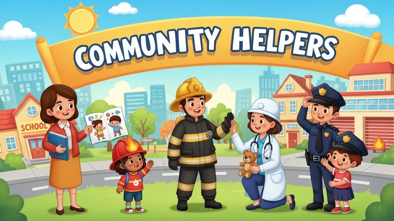 👩‍🏫👩‍🚒 Community Helpers | Fun Kids Song About Jobs & Helpers | Happy Tale & Tune