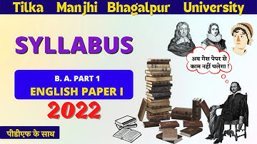English Honours Paper 1 Syllabus 2022 | TMBU | B. A. Part 1 by @raghuvanshClasses