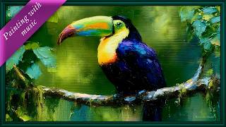 🦜 Toucan Frame TV Art 4K with Relaxing Jazz Music 🌿 10 Hours Tropical Screensaver