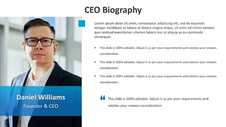 CEO Biography PowerPoint Template | Kridha Graphics