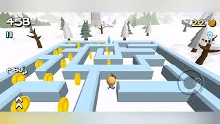 3D maze game.  Level 2 Part 3 - Winter.  Help the little man get out of the winter maze