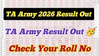TA Army Result Out 🥳 ll TA Army 2026 Result Out ll TA Territorial Army Result Out 2026 😊