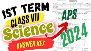 Answer key 🔑  Science Grade 7 | Aps term exam 2024| complete solution Science paper  claas7