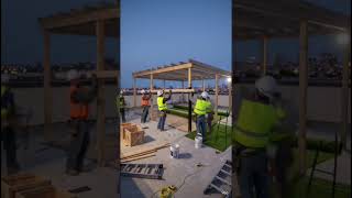From bare concrete to a luxury rooftop oasis 🌆✨#trending #viralvideo