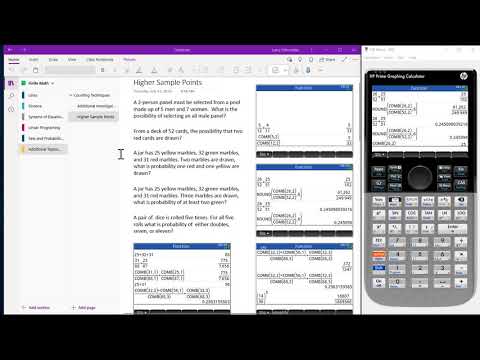 HP Prime Onenote Higher Number of Sample Points