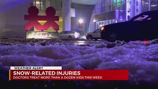 Doctors treat over a dozen children injured in sledding incidents