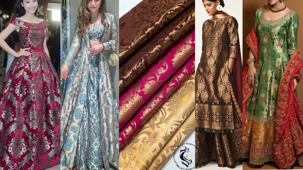 New Designer Gown With Banarasi Border