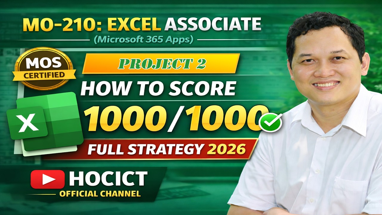 MOS Excel 365 Apps (MO-210) | Annual Report Project -How to Get 1000/ ...