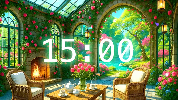 15-Minute Timer | Whimsical Garden Conservatory Countdown with Classroom Music | Spring Timer