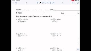Solving by Substitution Function Notation