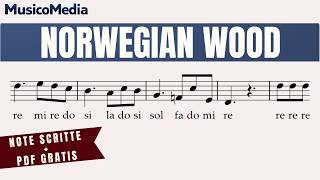 NORWEGIAN WOOD - BEATLES - FREE PDF - Spartito facile - Flauto dolce - Violino - Tutorial