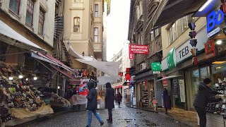 Istanbul Walk | Streets of Sirkeci &amp; Eminönü | Snowfall, Winter 2021