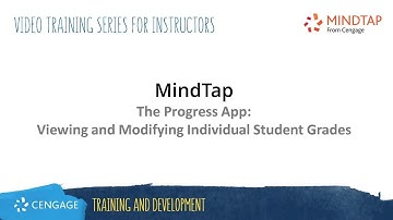 MindTap Progress App: Viewing and Modifying Individual Student Grades