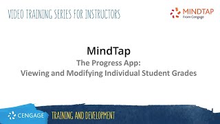 MindTap Progress App: Viewing and Modifying Individual Student Grades