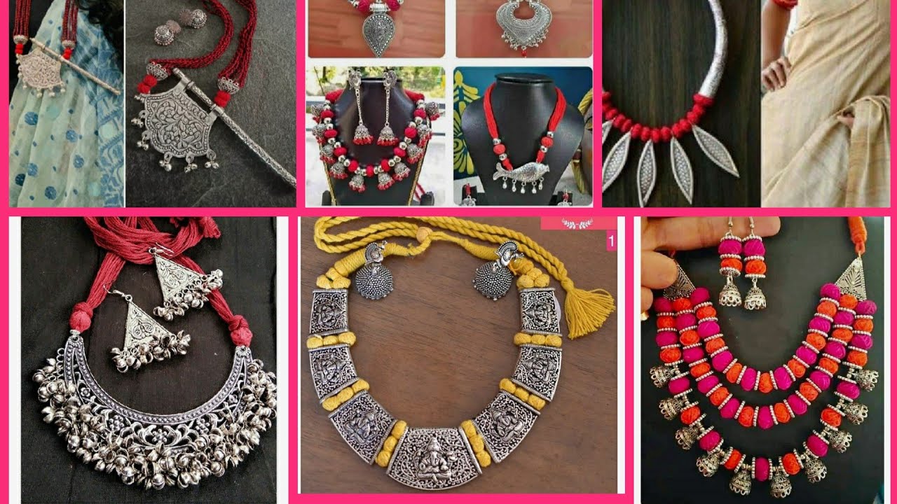 Siver Jewellery Desings!!! Latest Desings of Oxidize/Metal Silver Jewelry with Thread BEADS!!!