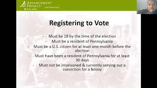 Pennsylvania Voter Protection Webinar