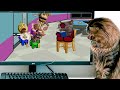 Cat reaction to Mini CREWMATES in Space   Planet Five Nights at Freddy&#39;s  Pushcats animation.