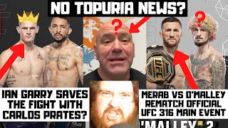 Ian Garry vs Carlos Prates Merab Dvalishvili vs Sean O'Malley 2 HUGE FIGHT ANNOUNCEMENT REACTION!